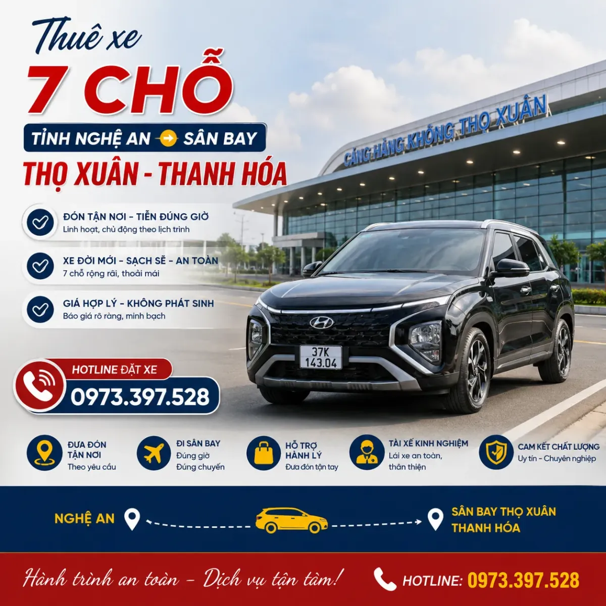 Thuê xe 7 chỗ Nghệ An đi sân bay Thọ Xuân Thuê xe 7 chỗ Nghệ An đi sân bay Thọ Xuân